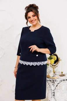 Костюм с юбкой 2-2709 синий Romanovich style