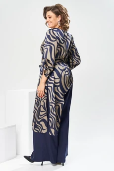 Костюм брючный 2-2750 дизайн + синий Romanovich style