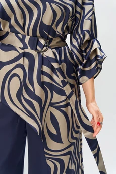 Костюм брючный 2-2750 дизайн + синий Romanovich style