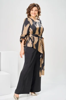 Костюм брючный 2-2750 коричневый-1 Romanovich style