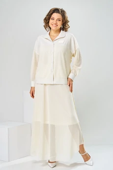 Костюм с юбкой 2-2856 молочный Romanovich style
