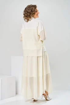 Костюм с юбкой 2-2856 молочный Romanovich style