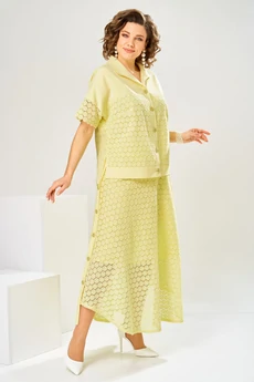 Костюм с юбкой 2-2904 жёлтый Romanovich style