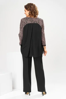 Костюм брючный 2-2880 чёрный + клевер Romanovich style