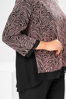 Костюм брючный 2-2880 чёрный + клевер Romanovich style