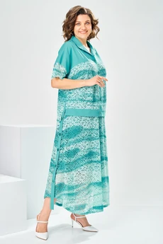 Костюм с юбкой 2-2904 бирюзовый Romanovich style