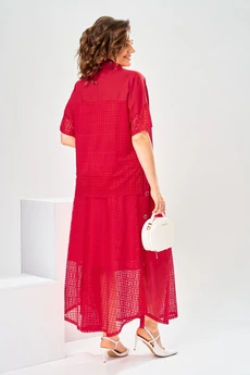 Костюм с юбкой 2-2904 красный Romanovich style