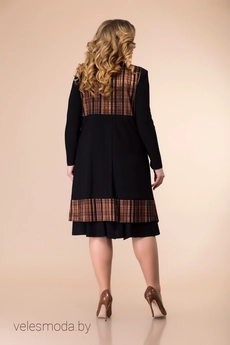 Костюм с платьем 3-1261 черный+золото-1 Romanovich style