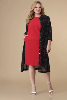 Костюм с платьем 3-2046 черный + красный Romanovich style
