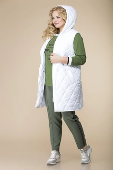 Спортивный костюм 3-2122 белый+хаки Romanovich style