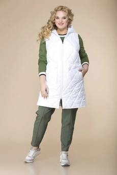 Спортивный костюм 3-2122 белый+хаки Romanovich style