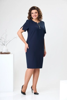 Костюм с платьем 3-2332 синий Romanovich style