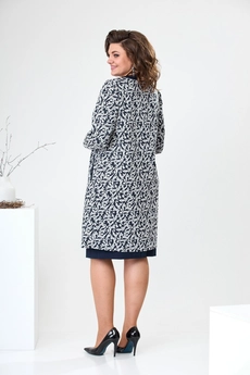 Костюм с платьем 3-2332 синий Romanovich style
