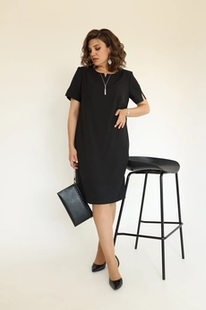 Костюм с платьем 3-2332 черный-хаки Romanovich style