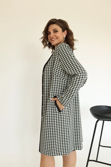 Костюм с платьем 3-2332 черный-хаки Romanovich style