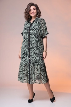 Костюм с платьем 3-2359 олива + черный Romanovich style