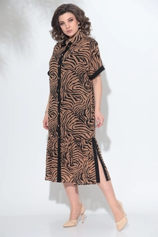 Костюм с платьем 3-2359 кэмел + черный Romanovich style