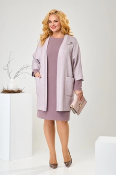 Костюм с платьем 3-2437 пыльно-розовый Romanovich style