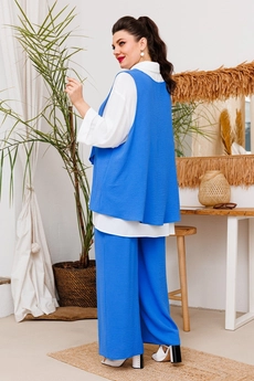 Костюм брючный 3-2510 голубой Romanovich style