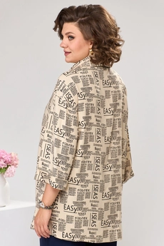Костюм брючный 3-2510 синий + бежевый Romanovich style