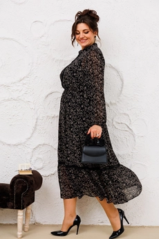 Костюм с платьем 3-2555 чёрный Romanovich style