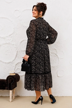 Костюм с платьем 3-2555 чёрный Romanovich style