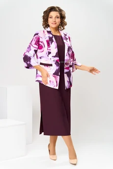 Костюм с платьем 3-2559 баклажан Romanovich style