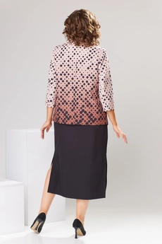 Костюм с платьем 3-2559 чёрный + горох Romanovich style