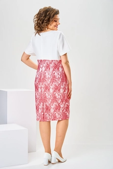 Костюм с платьем 3-2697 коралловый Romanovich style