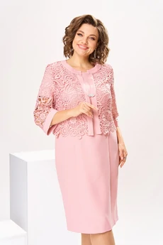 Костюм с платьем 3-2763 розовый Romanovich style