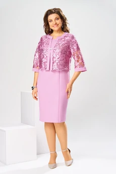 Костюм с платьем 3-2763 ярко-розовый Romanovich style