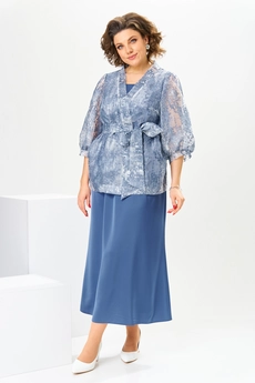Костюм с платьем 3-2789 деним Romanovich style