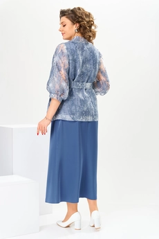 Костюм с платьем 3-2789 деним Romanovich style