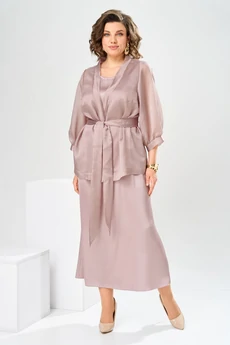 Костюм с платьем 3-2789 пыльно-розовый Romanovich style