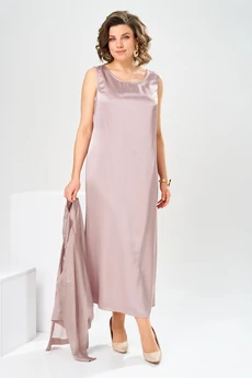 Костюм с платьем 3-2789 пыльно-розовый Romanovich style