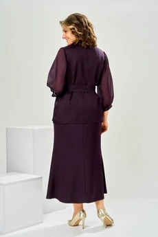 Костюм с платьем 3-2789 баклажан Romanovich style
