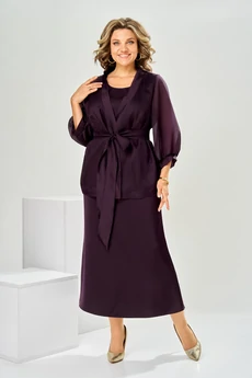 Костюм с платьем 3-2789 баклажан Romanovich style