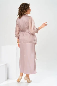 Костюм с платьем 3-2789 пыльно-розовый Romanovich style