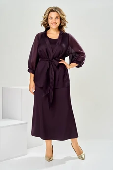 Костюм с платьем 3-2789 баклажан Romanovich style