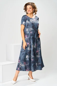 Костюм с платьем 3-2800Д белый графит Romanovich style