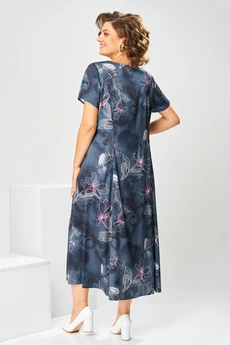 Костюм с платьем 3-2800Д белый графит Romanovich style
