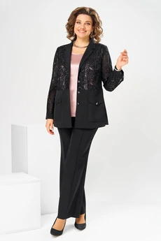 Костюм брючный 3-2886 чёрный Romanovich style