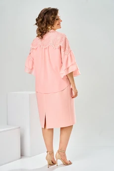 Костюм с платьем 3-2930 персиковый Romanovich style