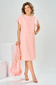 Костюм с платьем 3-2930 персиковый Romanovich style