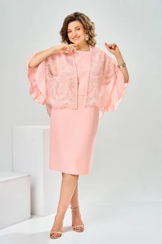 Костюм с платьем 3-2930 персиковый Romanovich style