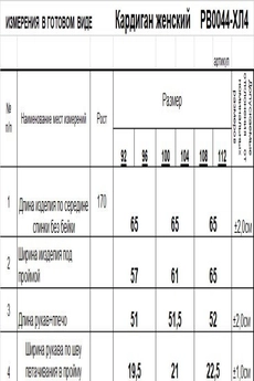 Кардиган РВ0044-ХЛ4 бледно-голубой Romgil