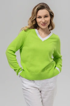 Джемпер РВ0157-ХЛ2 салатовый + белый Romgil