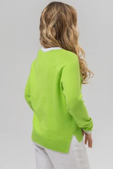 Джемпер РВ0157-ХЛ2 салатовый + белый Romgil