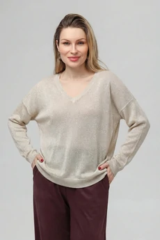 Джемпер РВ0344-ХМ5 молочный+серебро Romgil
