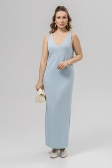 Платье РВ0384-ХМ2 бледно-голубой + серебро Romgil